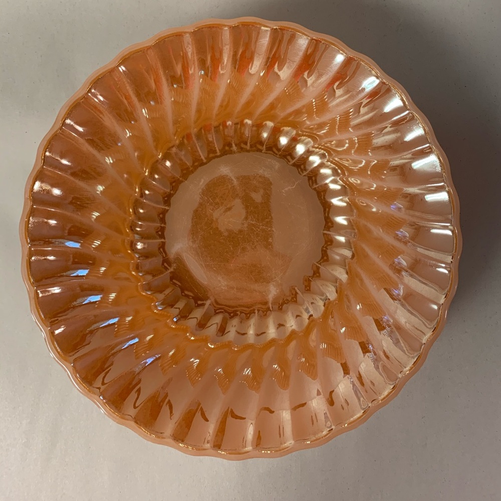 Vintage Anchor Hocking Peach Luster Glass Bowl